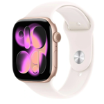 Apple Watch Series 11 GPS 46mm Rose Gold Aluminium Case with Light Blush Sport Band - S/M