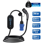 Hims 7kW Ev Tipi Taşınabilir Elektrikli Araç Şarj İstasyonu HCTK-7-PS