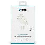 TTEC 2TC20LB 20W PD Adaptör ve TYPE C-Lightning  1.5M kablo Beyaz