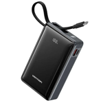 Vention Dash Serisi 65W 20000mAh 65W Powerbank Dahili Kablolu Dijital Göstergeli Hızlı Şarjlı Gri