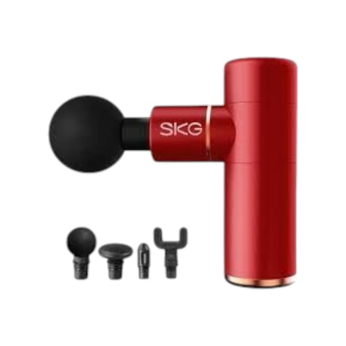 SKG F3 Masaj Tabancası Kırmızı 4 Başlık Masaj Aleti