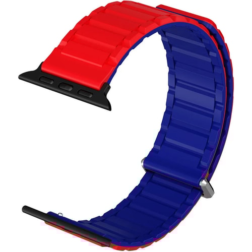 Benetton Universal Akıllı Saat Kordonu Red Blue  (Apple / Xiaomi / Huawei / Samsung / Imiki Uyumlu)