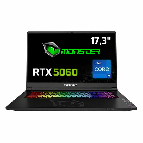 Monster Tulpar T7 V26.2 Intel Core i7 13620H 24GB (12+12) RAM 1TB SSD 8 GB RTX 5060 Freedos 17,3" FHD 144 Hz Oyun Bilgisayarı