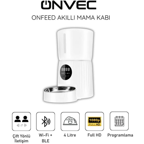 Onvec Onfeed Akıllı Mama Kabı Beyaz