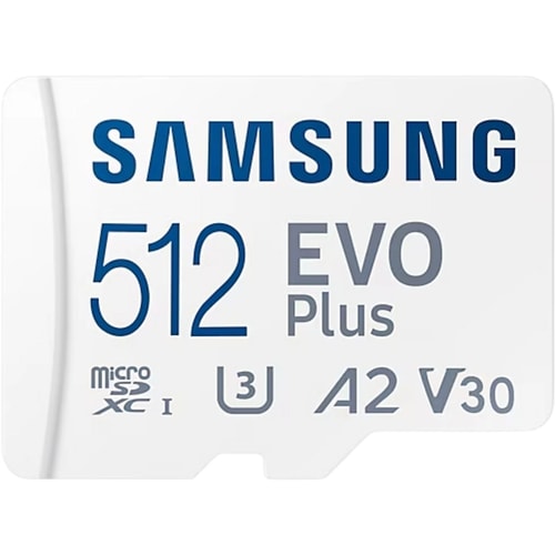 Samsung Evo Plus 512 GB  MICROSDXC UHS-I U3 V30 A2 160 MB/S MB-MC512SA/TR Hafıza Kartı Beyaz