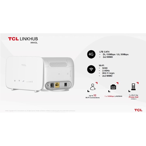 TCL Linkhub HH40L 1 Modem Router  Beyaz